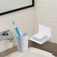thumbnail image 5 of Floating Shelf Wall Mount Rack - White Ledges with Self Hanging Design for Living Room Kitchen Bathroom No Punching Required Slim Floating Organizer, 5 of 5