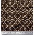 thumbnail image 1 of Soimoi Brown Silk Fabric Lemon Slice Block Fabric Prints By Yard 42 Inch Wide, 1 of 5