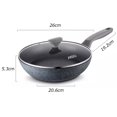 thumbnail image 2 of Poly Oil Pan Maiyanite Color Household with Lid Non-stick Steak Deep Frying Pan Induction Cooker Gas Stove Can Be Used, 2 of 8