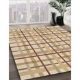 thumbnail image 3 of Ahgly Tapis d'Intérieur Lavable en Machine Carré Transitionnel Kaki Or, 5 Pieds Carré, 3 of 7