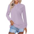 thumbnail image 1 of asjyhkr Plus Size Womens Long Sleeve Shirts Button Summer Tops Trendy 2025 Work Business Causal T Shirts, 1 of 6
