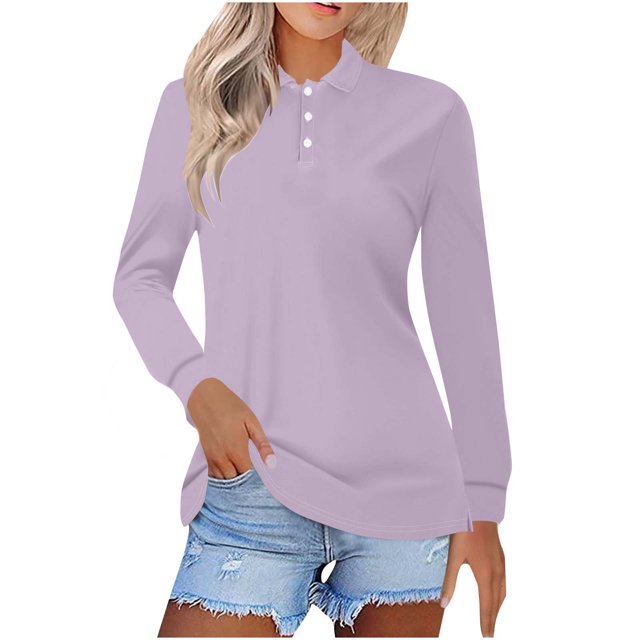 asjyhkr Plus Size Womens Long Sleeve Shirts Button Summer Tops Trendy 2025 Work Business Causal T Shirts