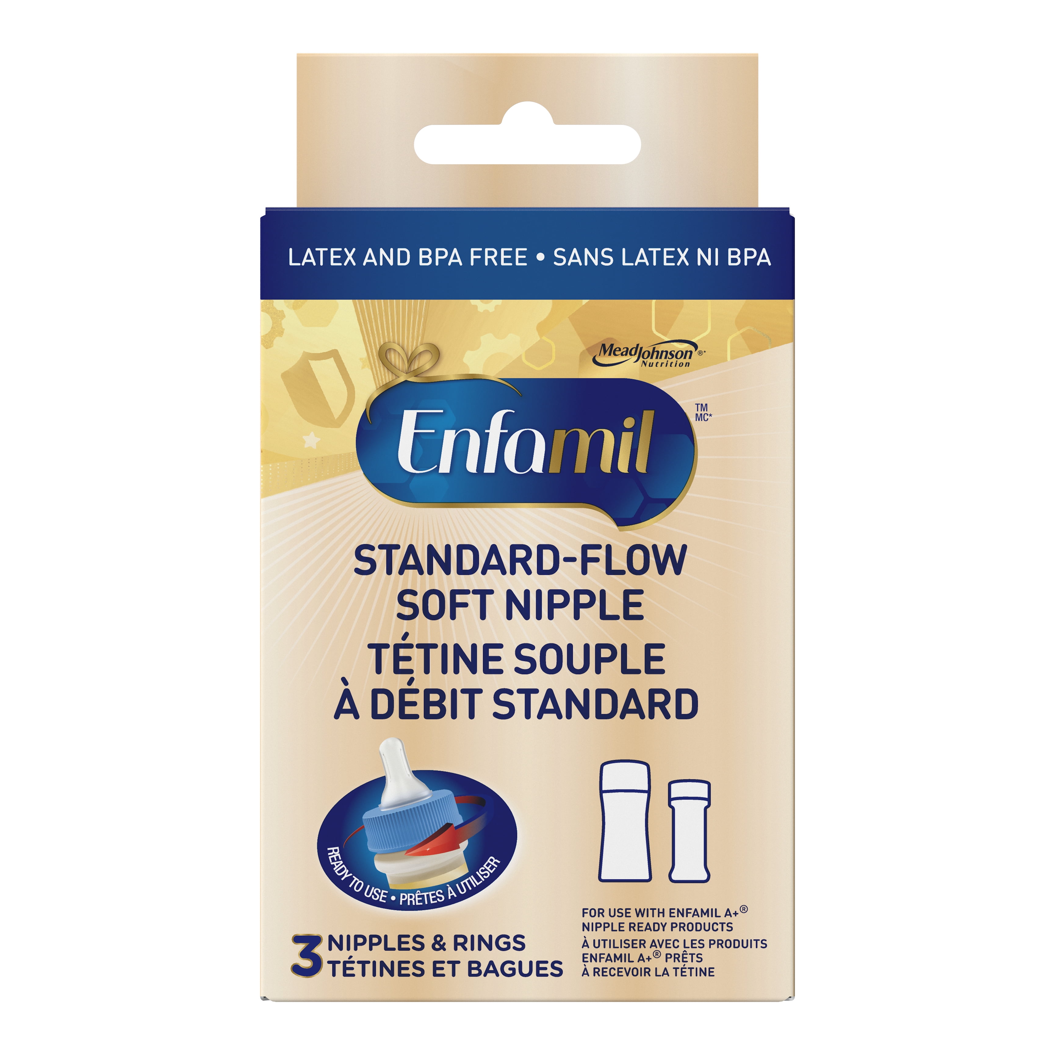 Enfamil Tétine souple à débit standard, 3ct