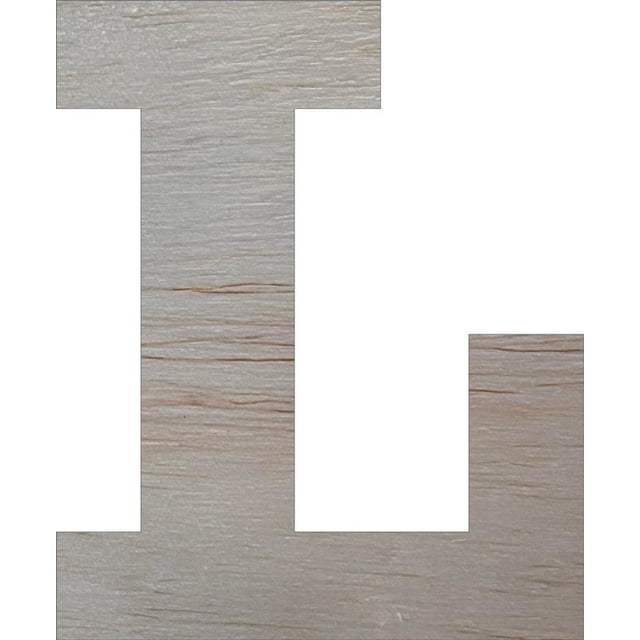 Wooden Block Letters, Unfinished 4'' Rockwell L, Craft