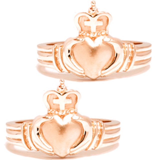 Ensemble de Bagues d'Anniversaire de Mariage Claddagh Assorties en Or