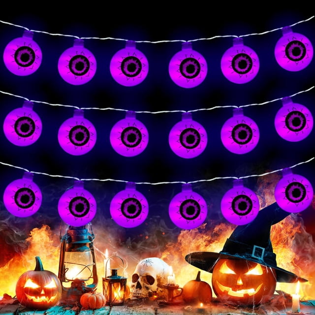 Halloween Eyeball String Lights Battery Operated Halloween Lights 8 Modes Scary Twinkle Indoor String Lights Horror Atmos
