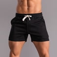 thumbnail image 2 of Yuzhih Men's Running Shorts Summer Cotton Drawstring Gym Shorts Big and Talls Basic Solid Color Sports Shorts, 2 of 5