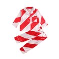 thumbnail image 1 of FOCUSNORM Kids Pajamas Set Stripe Printed Pattern Long Sleeve Tops and Pants, 1 of 7