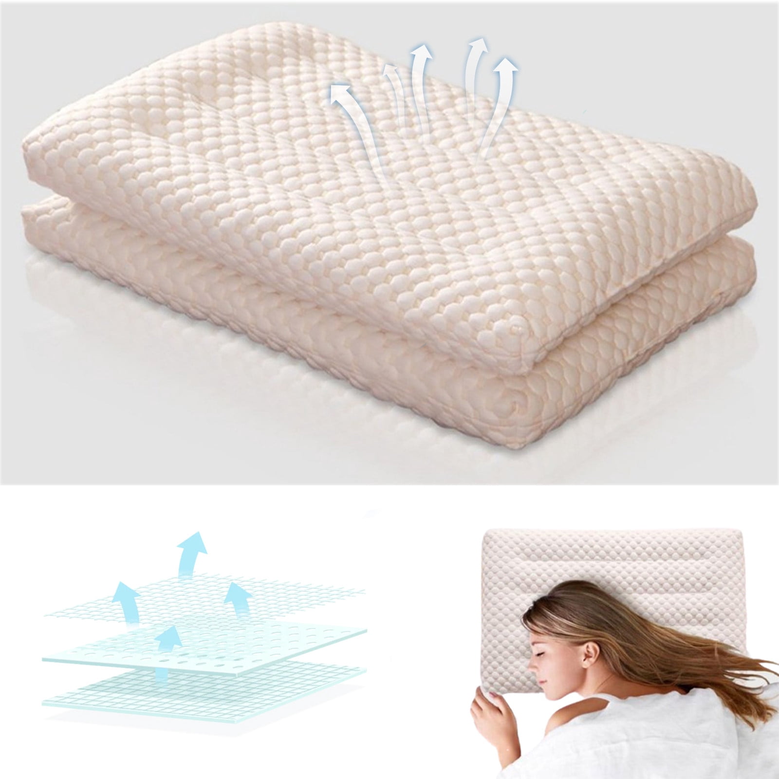 JWshufel High Grade Hotel-Grade Down Bed Pillow Hypoallergenic Soft and Supportive for Back Side and Stomach Sleep Machine Washable Relaxed Polyester Pillow for Ultimate Sleep Quality