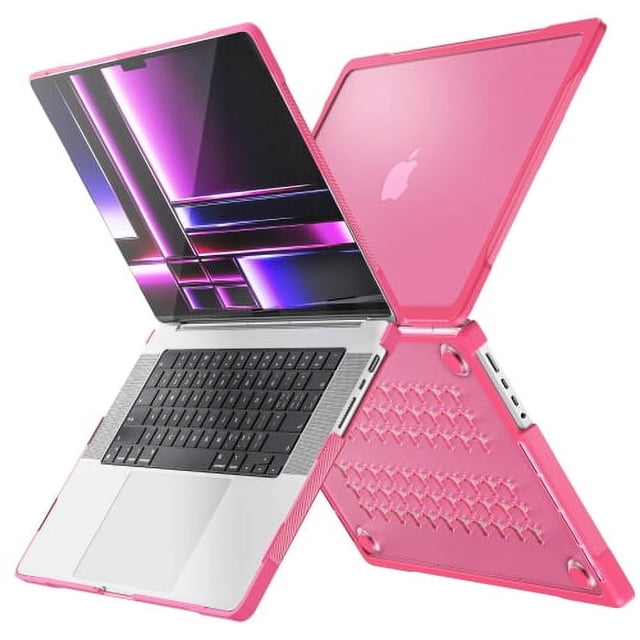 Étui pour MacBook Air 13,6 Pouces A3240 A2681 A3113 (Version 2022 2023 2024 2025) - Coque Rigide Robuste et Résistante - Rose