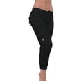 thumbnail image 3 of Yuyuzo Cargo Pants for Women High Waisted Drawstring Ribbed Knit Pants Summer Hiking Pants with Pockets, 3 of 6
