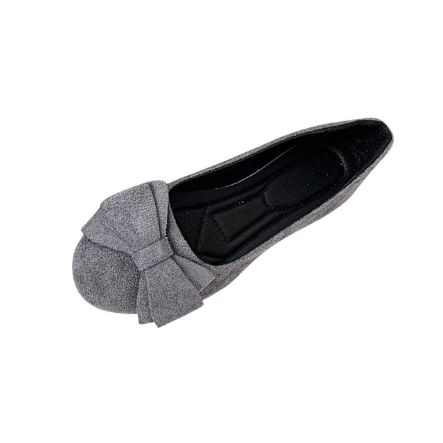 CHGBMOK Women's Sandals Spring and Summer New Style Solid Color Suede Bow Round Toe Moccasins Low Heels,Sizes 36-43