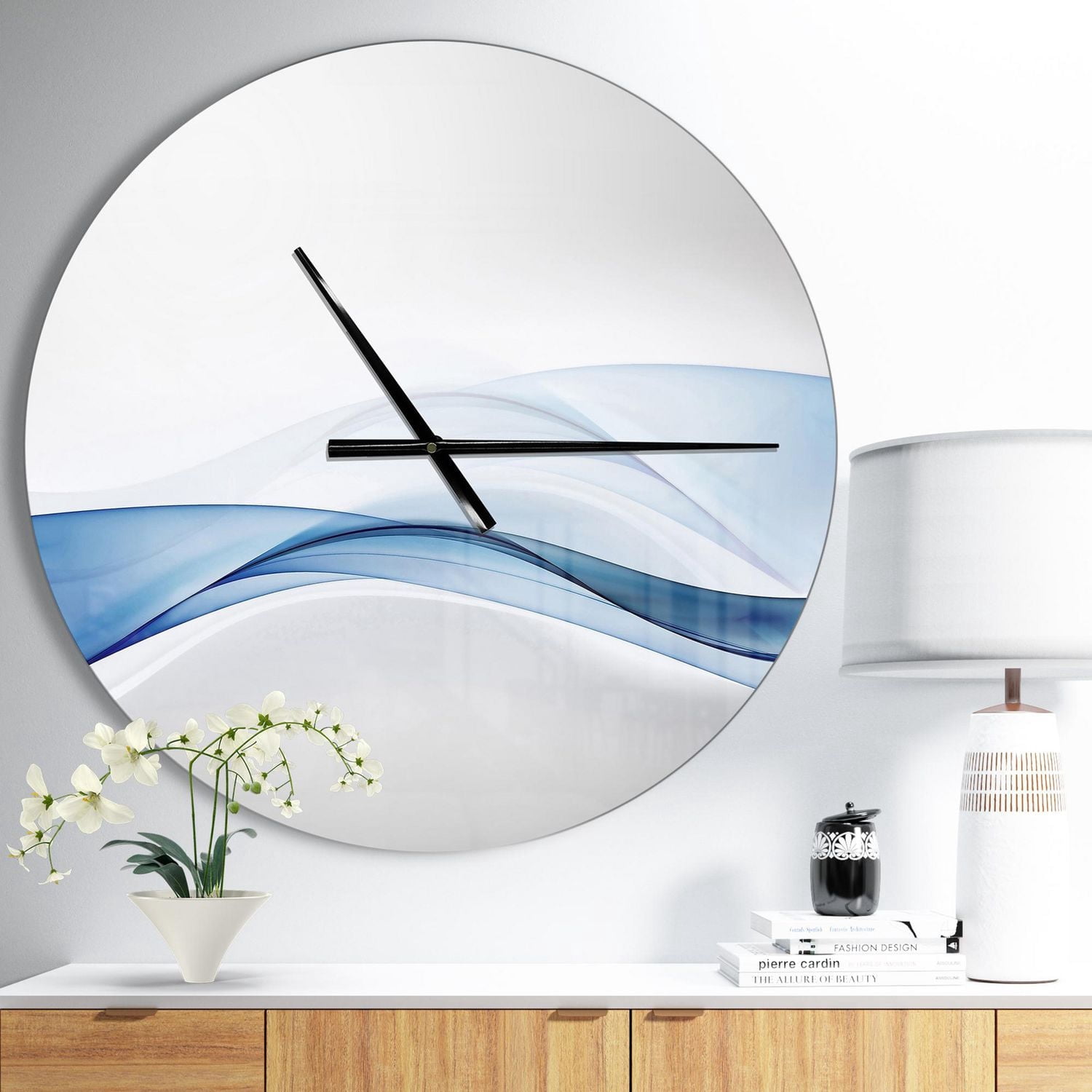 Designart Vague 3D d'éclaboussures d'eau horloge murale
