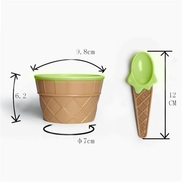 TIMIFIS Ice Cream Bowl Lovely Ice Cream Bowl Spoon Set, Dessert Bowl DIY Ice Cream Tools for Festive Party Kids Gift Kitchen Utensils & Gadgets