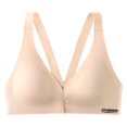 thumbnail image 1 of FhsagQ Bra Bras for Women Crotchless Plus Size Womens Front Closure Bra Racerback Plus Size Unlined Underwire Full Coverage Bras Bras for Women Plus Bra & Underwear Set Beige XXL, 1 of 6