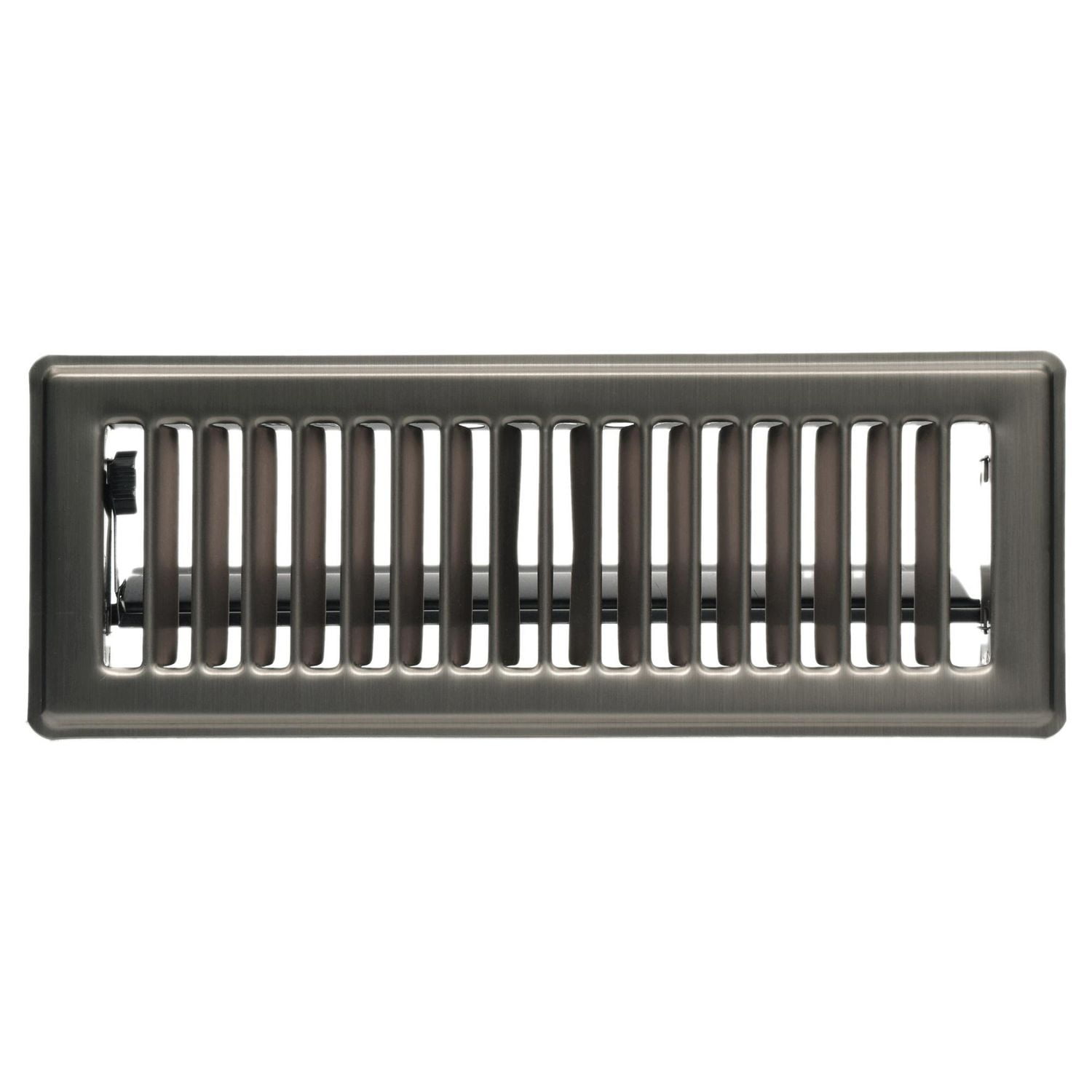 Imperial 3" x 10" Brushed Nickel Steel Floor Register, Louvered, 1-pk