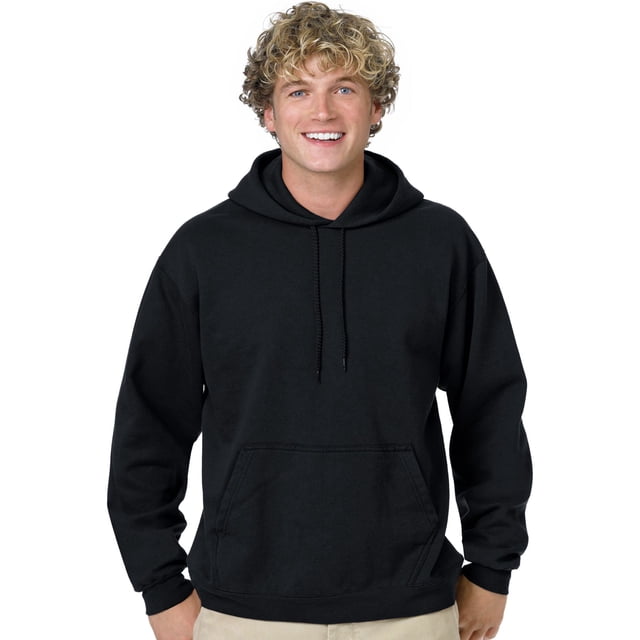 Hanes Chandail à Capuchon pour Hommes ComfortBlend EcoSmart en Taille TTG et Couleur Noire. Fabriqué à Partir de 7,8 oz, 50 % Coton et 50 % polyester, Molleton à Faible Boulochage avec jusqu'à 5 % polyester Recyclé. Comprend une Grande Poche avant, un Cordon de Serrage Teint pour s'Agencer et un Tissu Breveté PrintPro XP pour une Densité de Points Élevée.