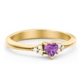 thumbnail image 1 of Birthstone Heart Ring with Shoulder Accents - Amethyst (February), 1 of 4