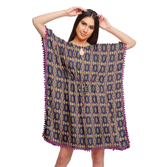 Moomaya Sortie de Plage Imprimé Kimono Caftan Kaftan Cache-Maillot pour Femmes