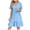 Blue, variant on LOVZFMLL Women's Summer Dresses Casual Swing Short Sleeve V Neck Tiered A-Line Flowy Beach Dress Ruffle Knee Length Sundress Pink M