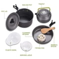 thumbnail image 4 of Camping Hiking Cookware Set Outdoor Portable Picnic Cookware Kit Aluminum Oxide Pot Frying Pan Set Travel Cooking Accessories, 4 of 8