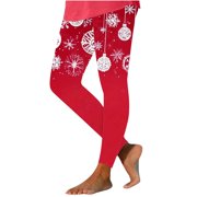 Winter Saving! HVOBTTY Women's Casual Long Leggings, Womens Christmas Fashion Printed Leggings Yoga Casual Pants Leggings Multicolor, XXL