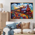 thumbnail image 1 of Designart train Oversized framed wall art decor, Train framed wall Art, Abstract Train curious Journey I , Multi-Color Modern Gold framed wall art, 44x34 inches Gold Frame, 1 of 5