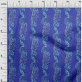 thumbnail image 3 of oneOone Velvet Blue Fabric Leaves Craft Projects Decor Fabric Printed By The Yard 58 Inch Wide, 3 of 4