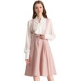 thumbnail image 1 of Unique Bargains Jupe Midi Plissée à Bretelles Rétro pour Femme à Taille Élastique avec Bretelles, 1 of 6