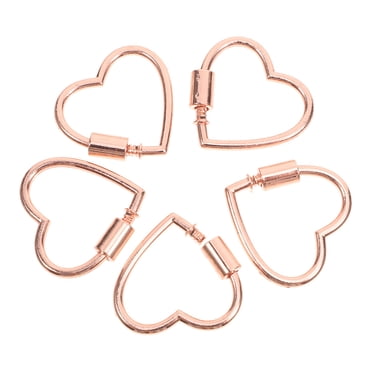 MOVTOTOP Heart Shaped Screw Clasp Zinc Alloy Rose Gold Versatile Jewelry Connector for DIY Projects 5 Pieces