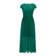 thumbnail image 4 of UPPADA Liquidation d'Économies d'Été 2024! Robes Grande Taille pour Femmes aux Formes Robe d'Invitée de Mariage Manches Courtes Col en V Robes de Cocktail à Étages Fluide Robe Ceinturée Robes Décontractées pour Femmes, 4 of 6
