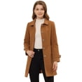 thumbnail image 1 of INSPIRE CHIC Manteau Caban Trench d'Hiver pour Femme à Col Peter Pan Brun P, 1 of 6
