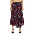 thumbnail image 1 of Bimba Flaired Cotton Boho Summer Skirt Elastic Waist Mid-Calf Ruffle Skirts, 1 of 7