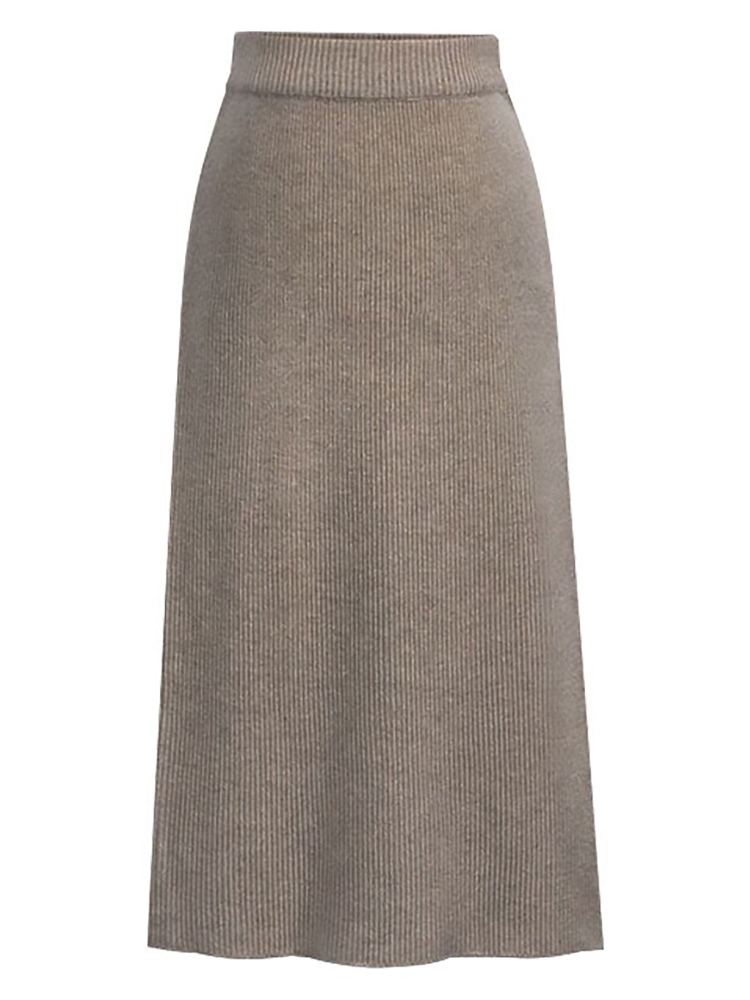 Innerwin Jupe Midi Taille Haute Tricotée pour Femmes, Kaki, P
