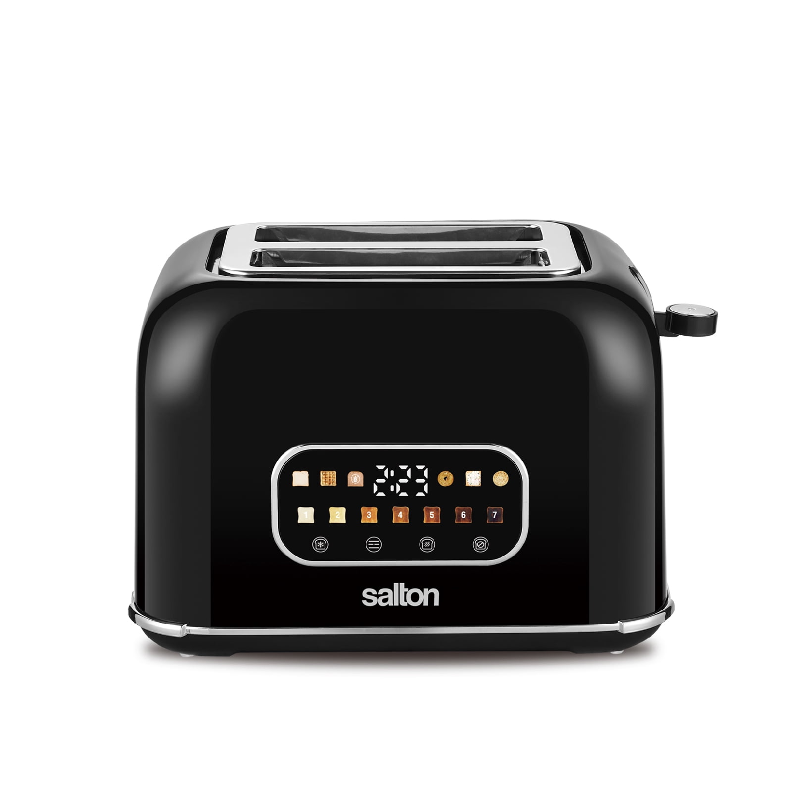 Salton Digital Toaster – 2 Slice | Colour Digital Touch Controls | 7 Browning Levels | 6 Preset Functions for Bagels, Waffles & Pastries | Self-Centring Slots | Removable Crumb Tray (ET2170)