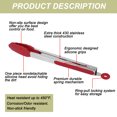 thumbnail image 2 of Unique Bargains Kitchen Tong Set Silicone Tips Stainless Steel Cooking Tongs 3Pcs Burgundy, 2 of 8