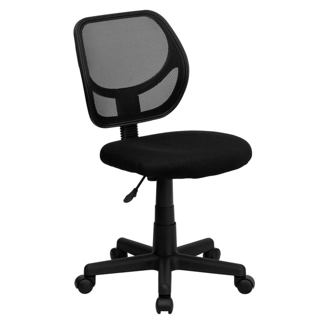 Mid-Back Black Mesh Swivel Task Chair with Curved Square Back