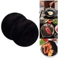 thumbnail image 3 of Dining Baking Mats 2 Pack 24cm Round Non Stick High Temperature Pan Frying Pan Liner Sheet Cooking Wok Sheet Pad For Kitchen BBQ Baking, 3 of 8