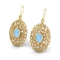 thumbnail image 2 of Boucles d'Oreilles de Mariage pour Femme en Argent Sterling 925 Vermeil Or Ovales Lapis 7x5 mm à Filigrane, 2 of 4