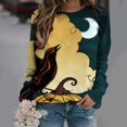 thumbnail image 1 of Hauts pour Femmes Chic Décontracté 2023 Halloween Imprimé Manches Longues Col Rond Chandail à Capuchon Décontracté Hauts Costumes d'Halloween pour Femmes en Liquidation, 1 of 5