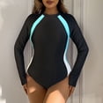 thumbnail image 2 of Swimwears Rash Guards Series Women Long Sleeve Zipper Sunscreen Patchwork Surf Suit with Durability and Comfort for Beach Adventures, 2 of 8