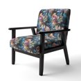 thumbnail image 3 of Designart « Charme de Fleur en Spirale » Fauteuil d'Appoint Rembourré Boho Bleu - Fauteuil à Accoudoirs Bohème et Éclectique pour Salon, 3 of 7