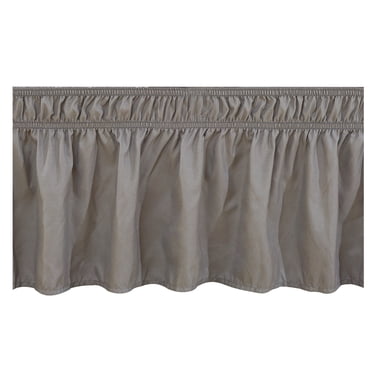 Jupe de Lit Enveloppante avec Volants Élastiques, Design Plissé Grand Lit avec Ceinture Élastique, Lavable pour la Déco de Chambre