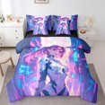 thumbnail image 1 of AI Girl Ensemble de Literie Rétro Cyber Futurisme Très Grand 7 Pcs Fans de Science-Fiction Robot de Réalité Virtuelle avec Drap Plat et Drap-Housse, Ensemble de Literie Anime avec Taies d'Oreiller et Housses de Coussin, 1 of 5