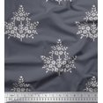 thumbnail image 1 of Soimoi Moss Georgette Fabric Leaves & Floral Block Decor Fabric Printed Yard 42 Inch Wide, 1 of 3