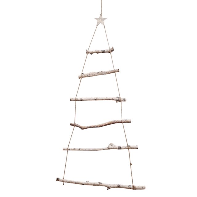 Christmas Tree Wall Hanging Wooden Strips Xmas Tree Decor Wall Pendants Window Props Decoration Gift, Log, 7 Layer
