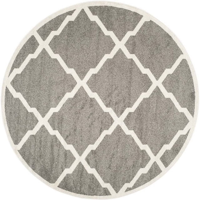Safavieh Amherst Dark Grey Indoor Outdoor Rug - Round 7'
