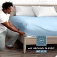 thumbnail image 3 of Bare Home Fitted Sheet - Premium 1800 Collection - Deep Pocket - Ultra-Soft Wrinkle Resistant - California King, Light Blue, 3 of 7