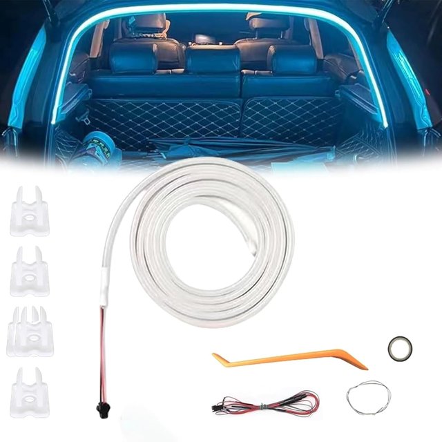 Dynamic Flowing Car Trunk Light Strip, Smart Car Trunk Light Strip, Trunk Cargo Area Light, LED Waterproof Car Strip Light, Lexible Interior Lights, Dynamic Trunk Surround Light Strip(Blue,2m/6.5ft)