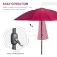 thumbnail image 4 of Outsunny 8' Garden Parasol Umbrella Adjustable Outdoor Sun Shade, Wine Red, 4 of 10